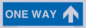 One way with up directional arrow